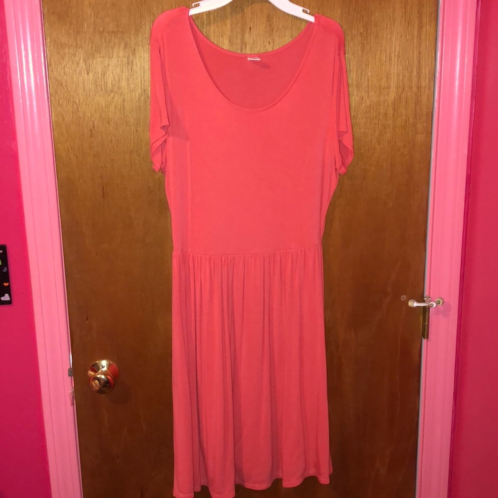 Old Navy coral skater dress
